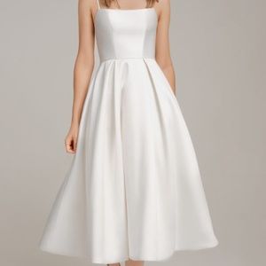Viero Bridal: Spaghetti-Strap Mikado Midi Dress